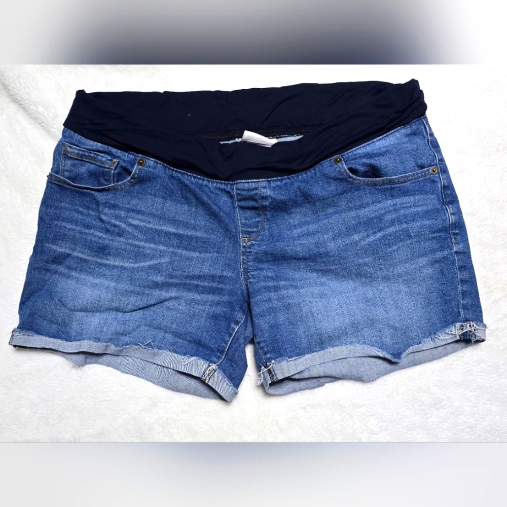 Great Expectations Maternity Shorts Size XLarge XL 16 17 18 Jeans Denim Stretch